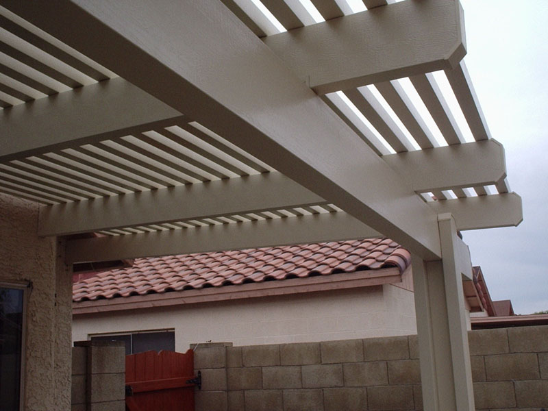 Lattice patio roof cover using aluminum materials. Phoenix Az 