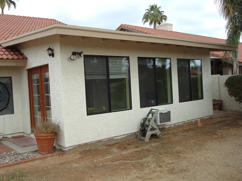 Family room addition with in-wall air condition unit. Scottsdale Arizona