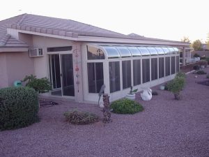 Patio space can get larger by adding sunroom addition